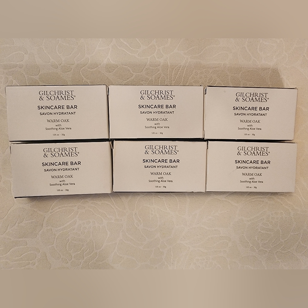 Gilchrist & Soames Warm Oak Skincare Bar Soap - 1oz 30g x 6 Travel Size